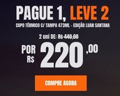 Promoção de copo Stanley com tampa: pague 1 e leve 2