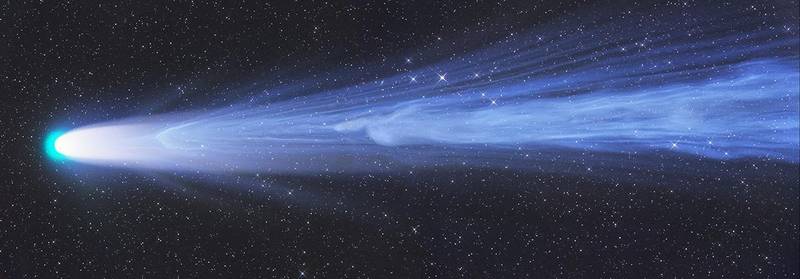 A foto do, cometa Leonard foi tirada na noite de Natal de 2021.