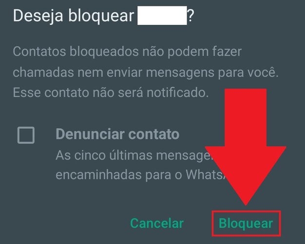 Aperte novamente em "Bloquear" para confirmar a ação