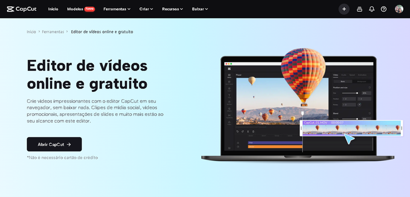 CapCut é um editor de vídeos