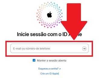 É preciso informar seu e-mail e senha de login da conta Apple do aparelho a ser formatado