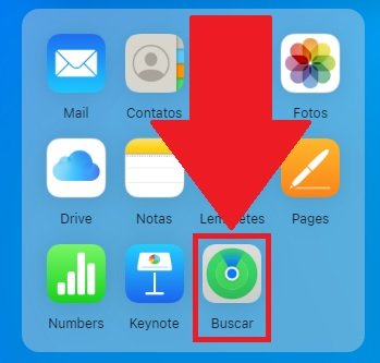 Clique em "Buscar" para localizar seu iPhone