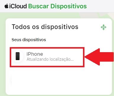 Clique no aparelho no qual você quer formatar à distância