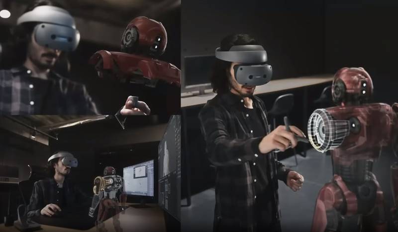 O headset de criação virtual da Sony.
