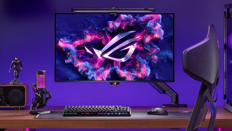 O Asus ROG Swift OLED PG32UCDP pode exibir imagens em 4K e 240 Hz ou Full HD em 480 Hz.