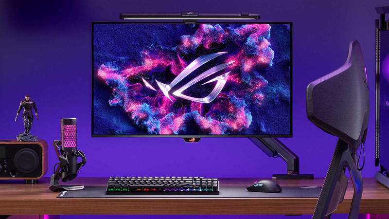O Asus ROG Swift OLED PG32UCDP pode exibir imagens em 4K e 240 Hz ou Full HD em 480 Hz.