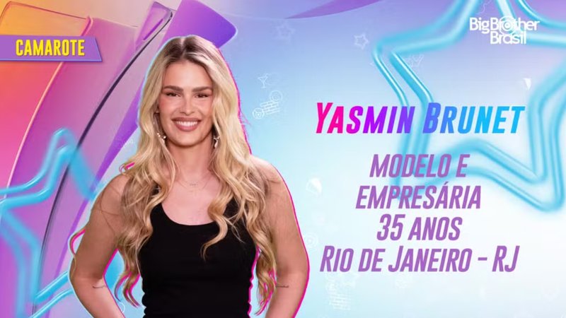 Yasmin Brunet, sister do grupo camarote no BBB24