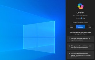 O Copilot em funcionamento no Windows 11.