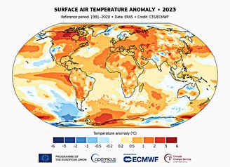 Temperatura do ar na superfície é um dos principais indicadores do aquecimento global.