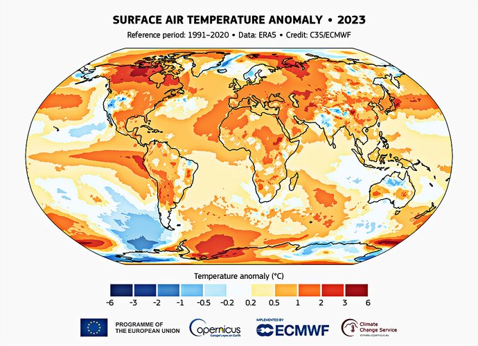 Temperatura do ar na superfície é um dos principais indicadores do aquecimento global.