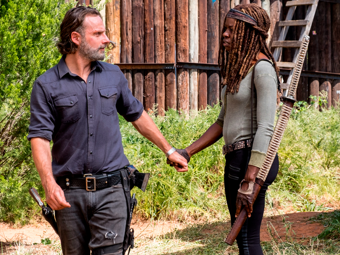 Rick e Michonne em The Walking Dead