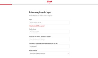 Você deve fornecer o CNPJ e outros dados da sua loja par ao iFood