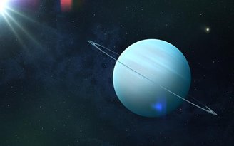 For Uranus, the Sun is just a point in the "center" of its orbit.