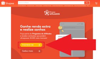 É preciso se inscrever no programa Afiliados Shopee para começar a ganhar comissões