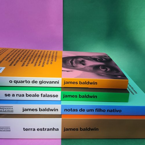 Algumas das obras de Baldwin disponíveis no Brasil pela editora Companhia das Letras.