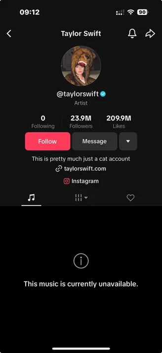 Taylor Swift's music library after her withdrawal