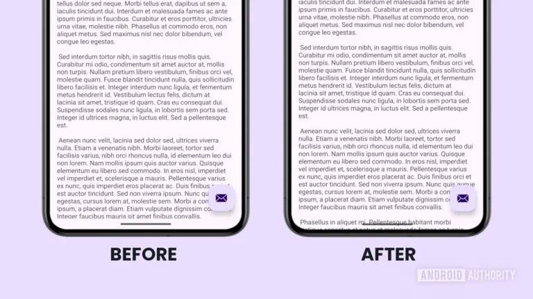 Com a exibição edge-to-edge, aplicativos podem exibir elementos na Barra de Status e na Barra de Navegação do Android.