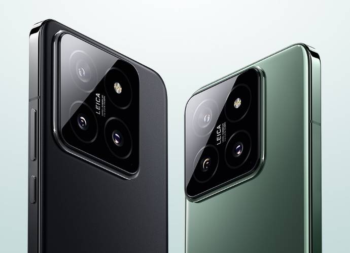 Os smartphones Xiaomi 14 e Xiaomi 14 Pro.