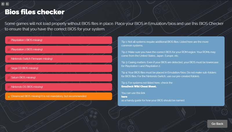 É possível conferir quais emuladores apresentam problemas na BIOS