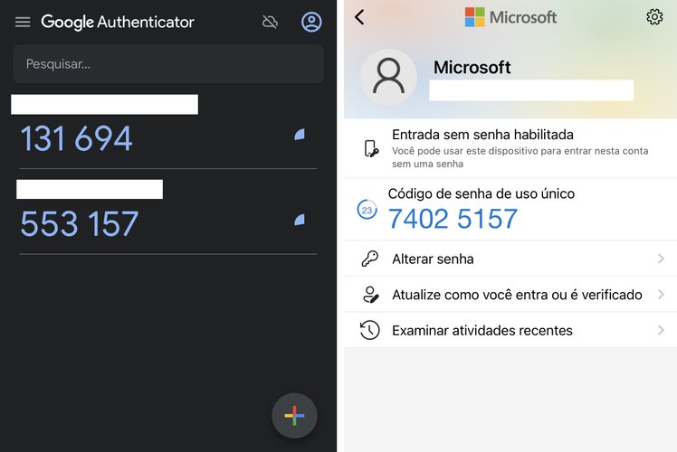 O Google Authenticator e o Microsoft Authenticator oferecem uma cama a mais de segurança.