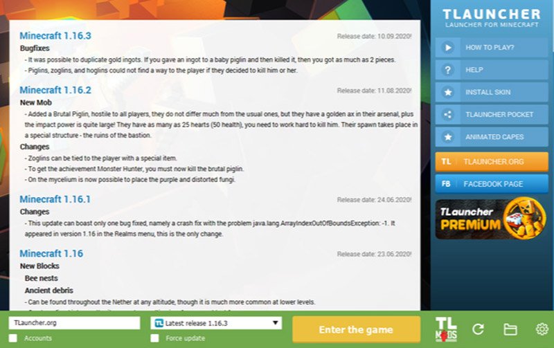Tlauncher oferece aos jogadores acesso grátis e permite adicionar variados mods de Minecraft.