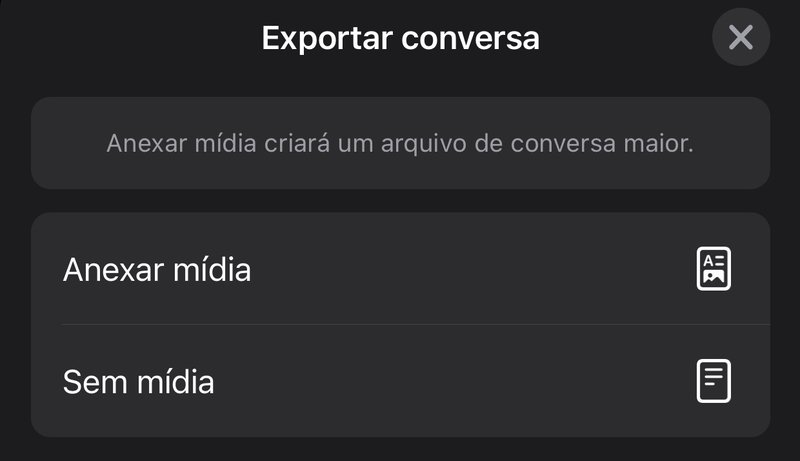 É possível exportar as conversas do WhatsApp