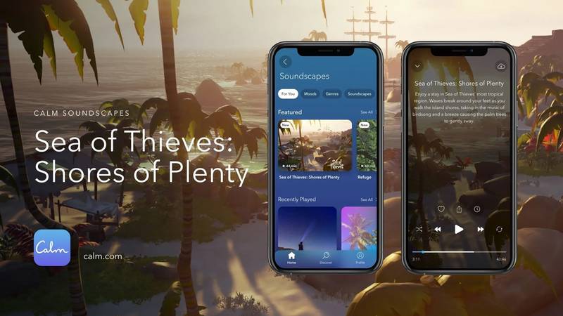 Som ambiente dos mares de Sea of Thieves está disponível no Calm.