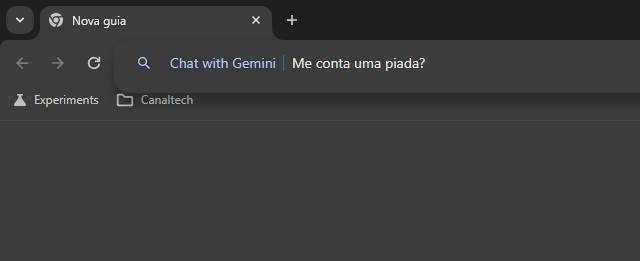 A integração com o Gemini permite inserir prompts a partir da barra de endereços.