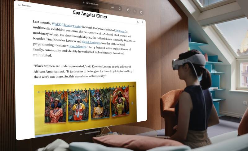 O Vision Pro usado para leitura ou consumo de conteúdo.