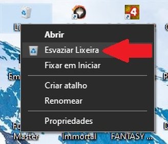 É preciso estar sempre com a Lixeira vazia para não ter espaço em disco ocupado com arquivos inúteis