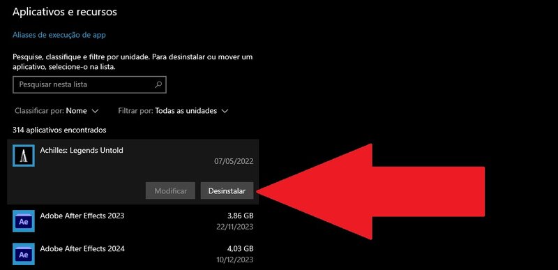 O próprio Windows possui uma ferramentas para desinstalar aplicativos