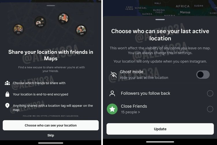 O Instagram garante a privacidade o usuário que escolher compartilhar a localização.