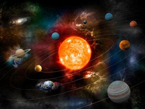 O Sol é a principal estrela do Sistema Solar e é responsável pela interação orbital com os oito planetas presentes nele.