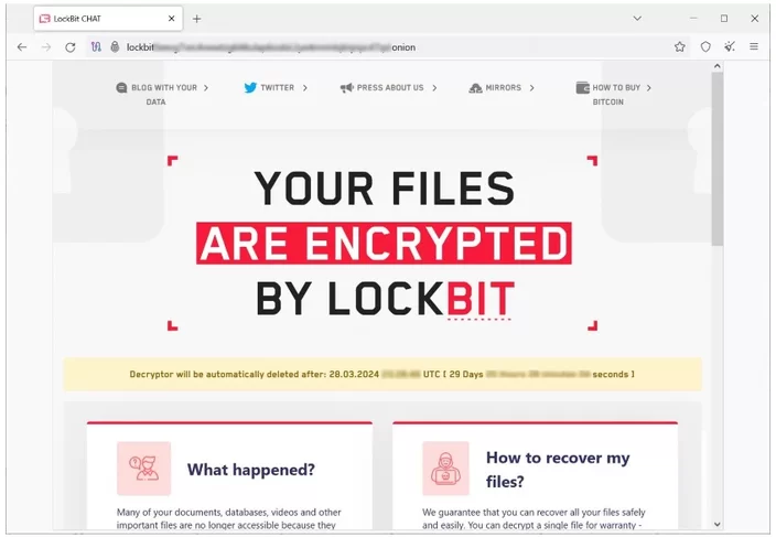O site do Lockbit de volta ao ar.