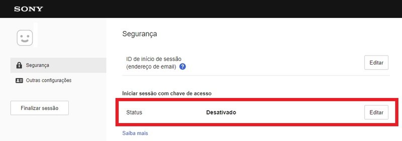 Aperte em "Editar" para cadastrar uma nova chave de acesso