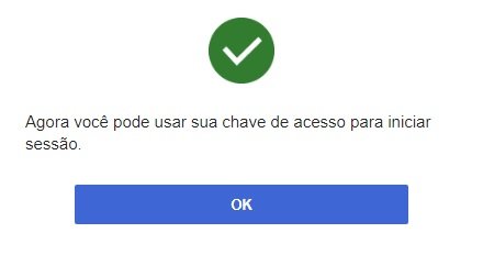 A mensagem alerta que o processo foi realizado de maneira correta