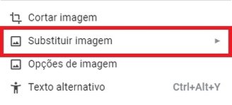 Clique em "Substituir imagem" para prosseguir com o download