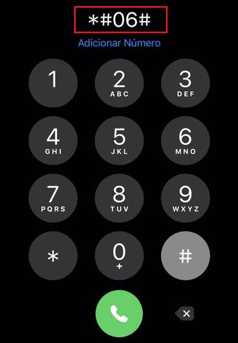 Digite o código para visualizar ao seu IMEI