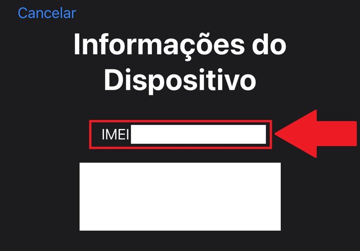 Depois de digitar o código o IMEI será exibido na tela do seu smartphone