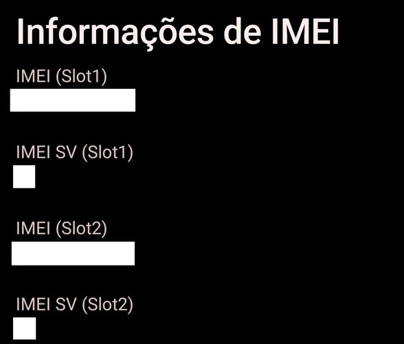 É possível visualizar o número do seu IMEI na tela que se abriu