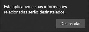 É preciso confirmar a desinstalação do jogo