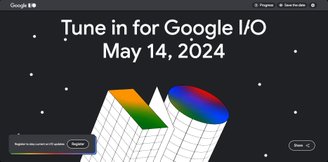Um dos banners de divulgação do Google I/O 2024.
