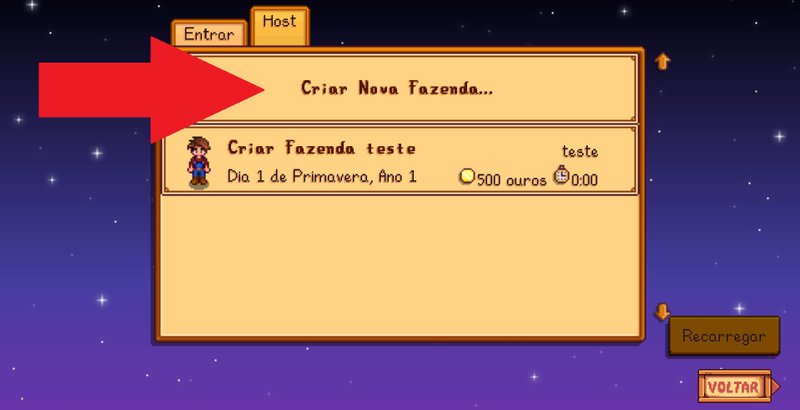 Em "Criar Nova Fazenda..." é possível configurar todas as opções de partida