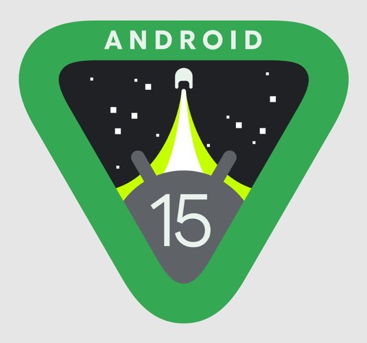 A logo oficial do Android 15.