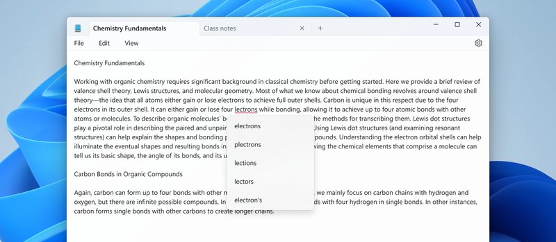 O corretor automático do Bloco de Notas funciona de forma similar a ferramentas de editores mais robustos.