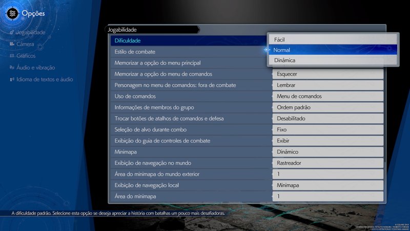 Descrição da Imagem: Menu mostrando os modos de dificuldade do jogo