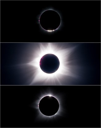 Eclipse solar total visto da Austrália em 2023.