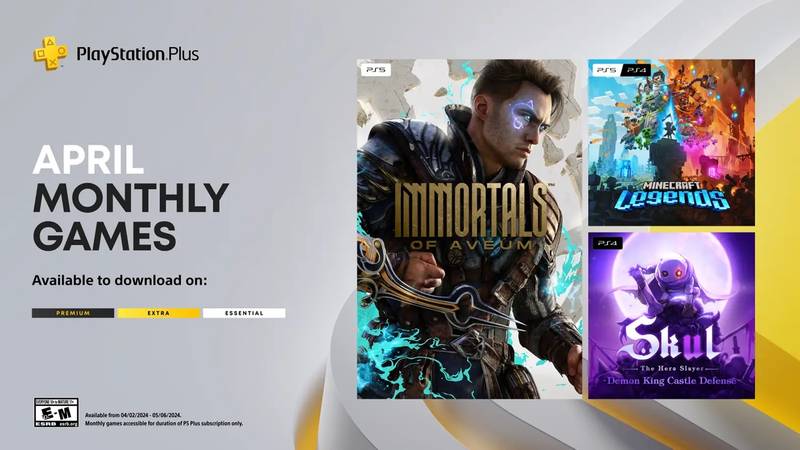 Jogos que chegarão ao PlayStation Plus Essential em abril de 2024.