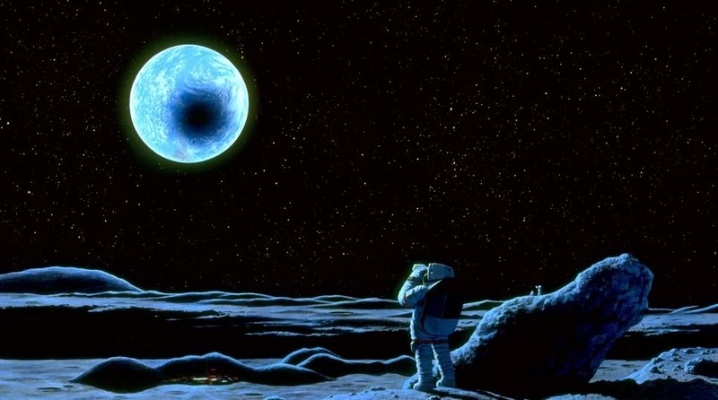 A artista Pat Rawlings criou uma ilustração que mostra corretamente como seria visualizar um eclipse solar na superfície da Lua.