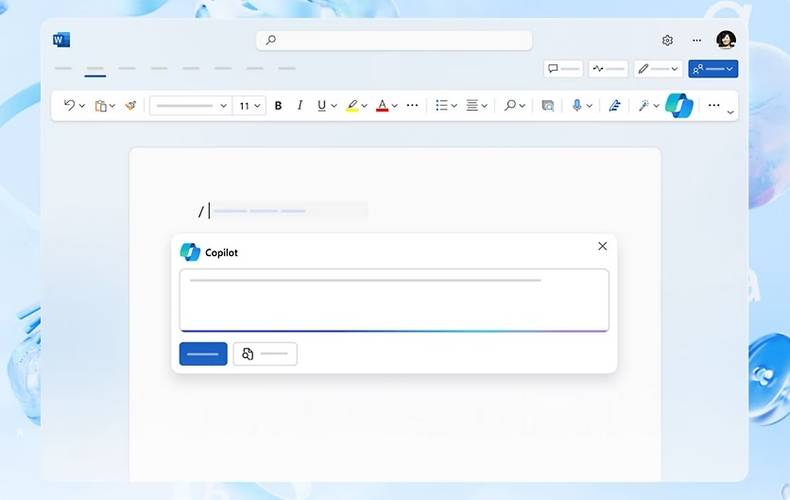 O Copilot funciona de forma dinâmica como um assistente dentro dos aplicativos.